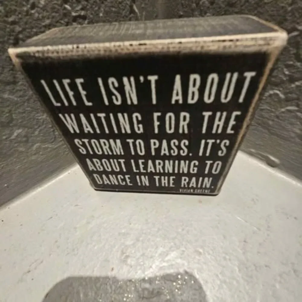 Primitives by Kathy 'Dance in the Rain' Block Sign